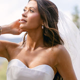 Bell Oval Diamond and Pearl Drop Earrings