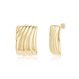 Caelynn Gold Wave Statement Earrings