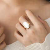 Meredith Mother of Pearl Oval Statement Ring