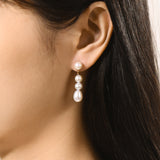 Angelique Linear Pearl Drop Earrings