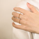 Beaded Solid Gold Ring