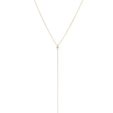 Freshwater pearl and diamond lariat solid gold necklace