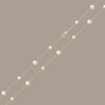Long freshwater pearl and solid gold necklace