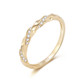 Estelle Pave Diamond and Solid Gold Twist Ring