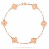 VCA Sweet Alhambra Bracelet - 6 Hammered Gold Motifs