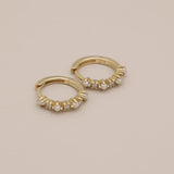 360 video of Diamond and freshwater pearl solid gold earrings
