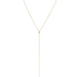 Freshwater pearl and diamond lariat solid gold necklace