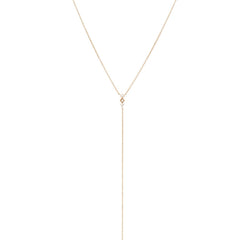 Freshwater pearl and diamond lariat solid gold necklace