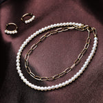 Mini freshwater pearl and solid gold jewellery