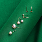 freshwater pearl and solid gold earrings