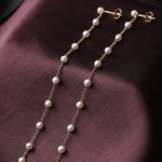 Mini freshwater pearl and solid gold cascading earring