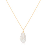Keshi pearl with solid gold necklace