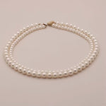 Video of Freshwater pearl double strand necklace with solid gold clasp