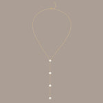 Freshwater pearl and solid gold lariat necklace